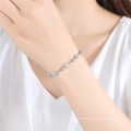 high quality copper with zircon chain,trendy silver plated brass diamond heart bracelets jewelry